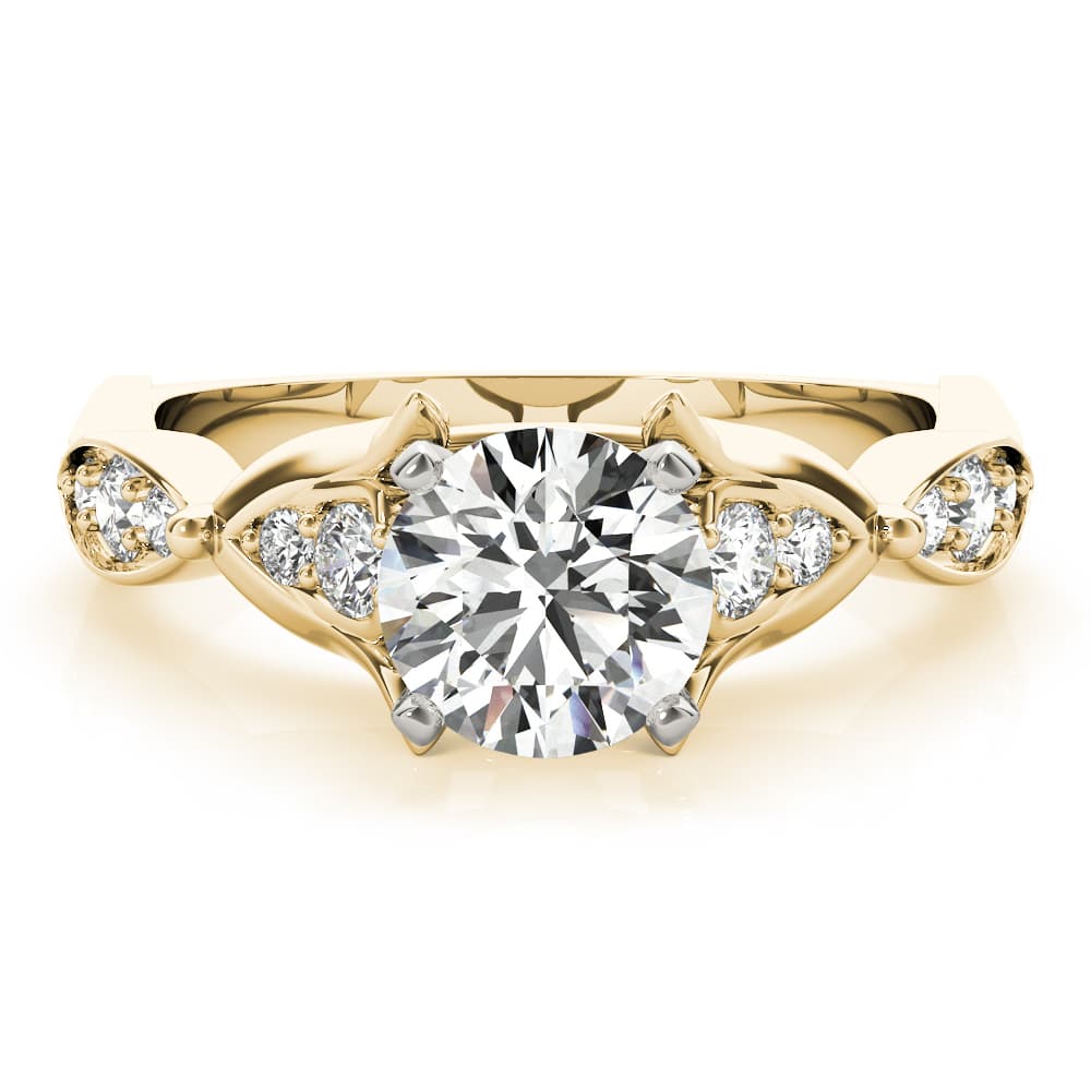 Engagement Ring, style 51131, Angle view in yellow gold