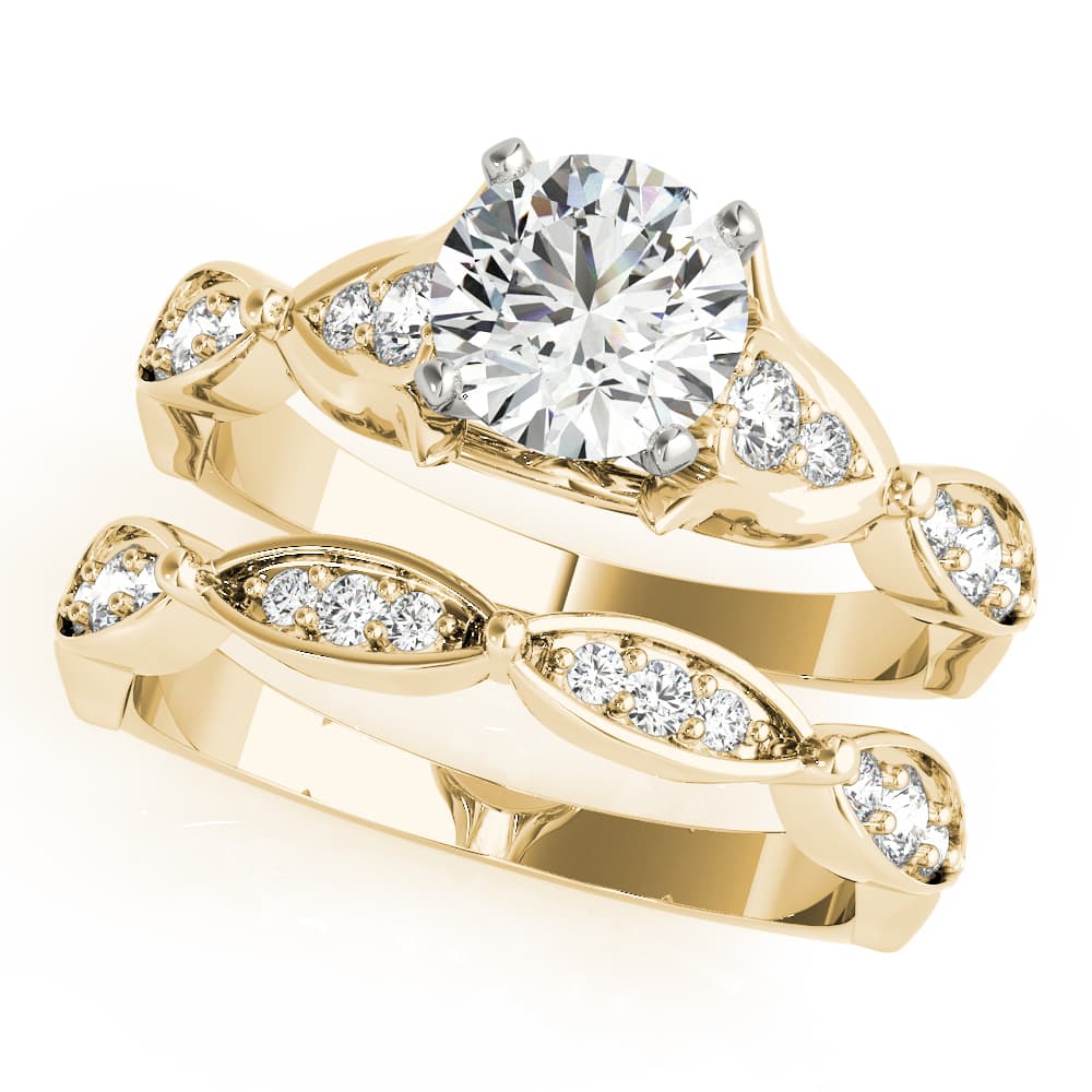 Engagement Ring, style 51131, On hand view in yellow gold