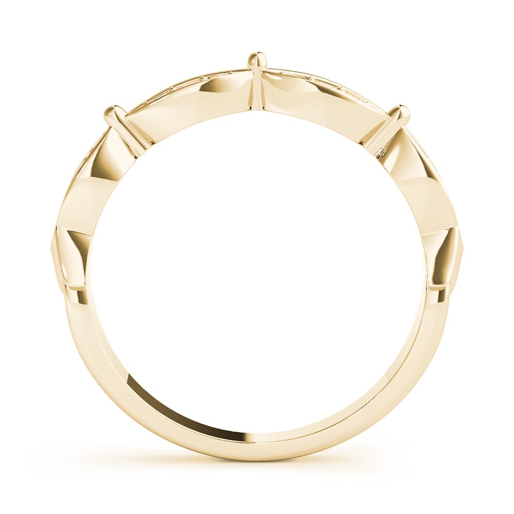 Scalloped Marquise Wedding Band (0.17 ct. tw.), Side view in yellow gold