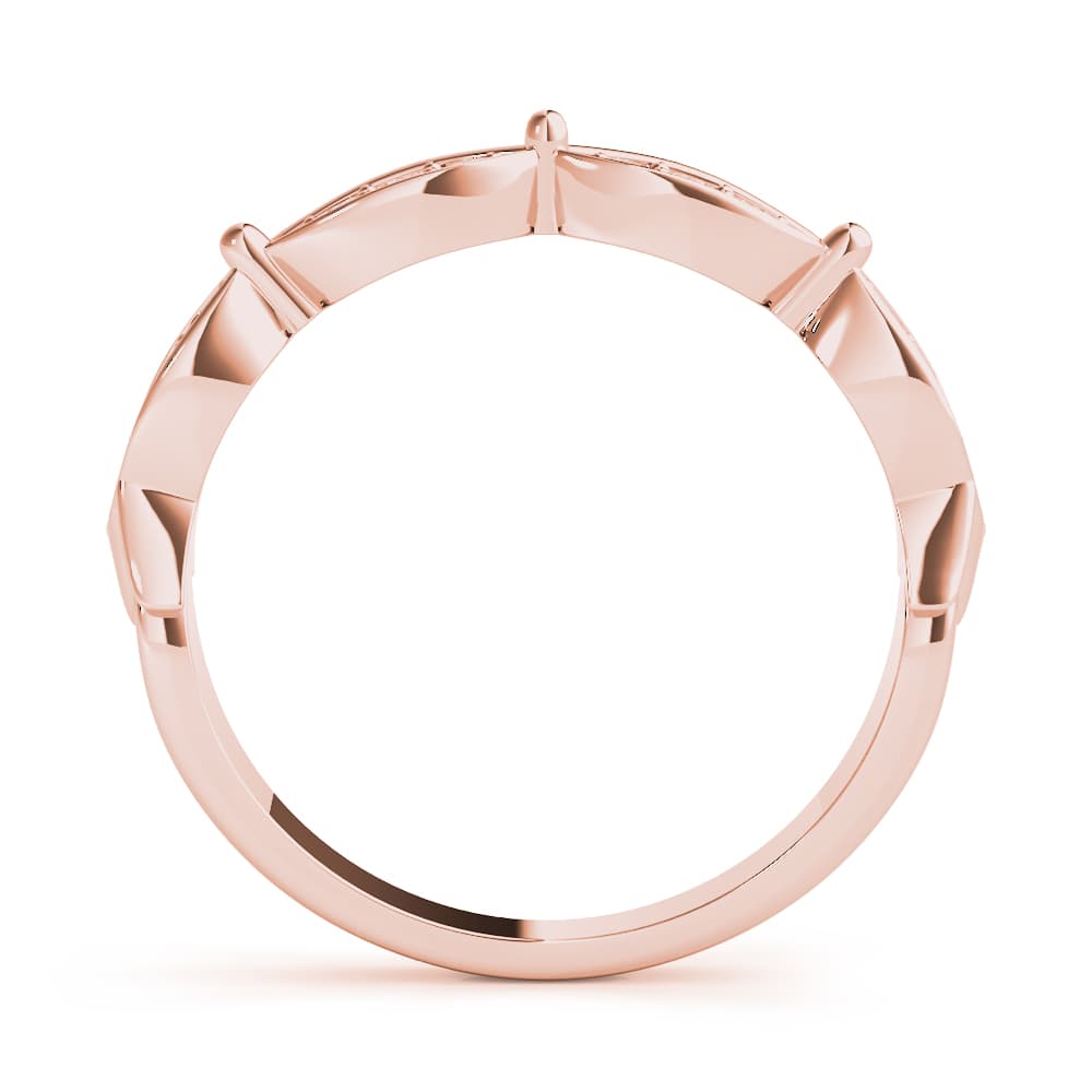Scalloped Marquise Wedding Band (0.17 ct. tw.), Side view in rose gold