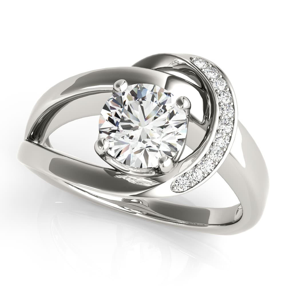 Bypass Single Row Engagement Ring — style 51132 in 10k White Gold