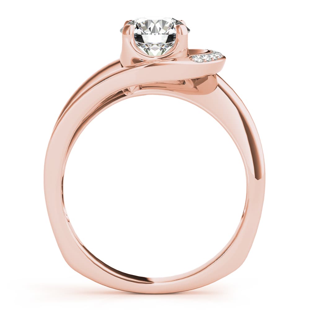 Bypass Single Row Engagement Ring, style 51132, Side view in rose gold