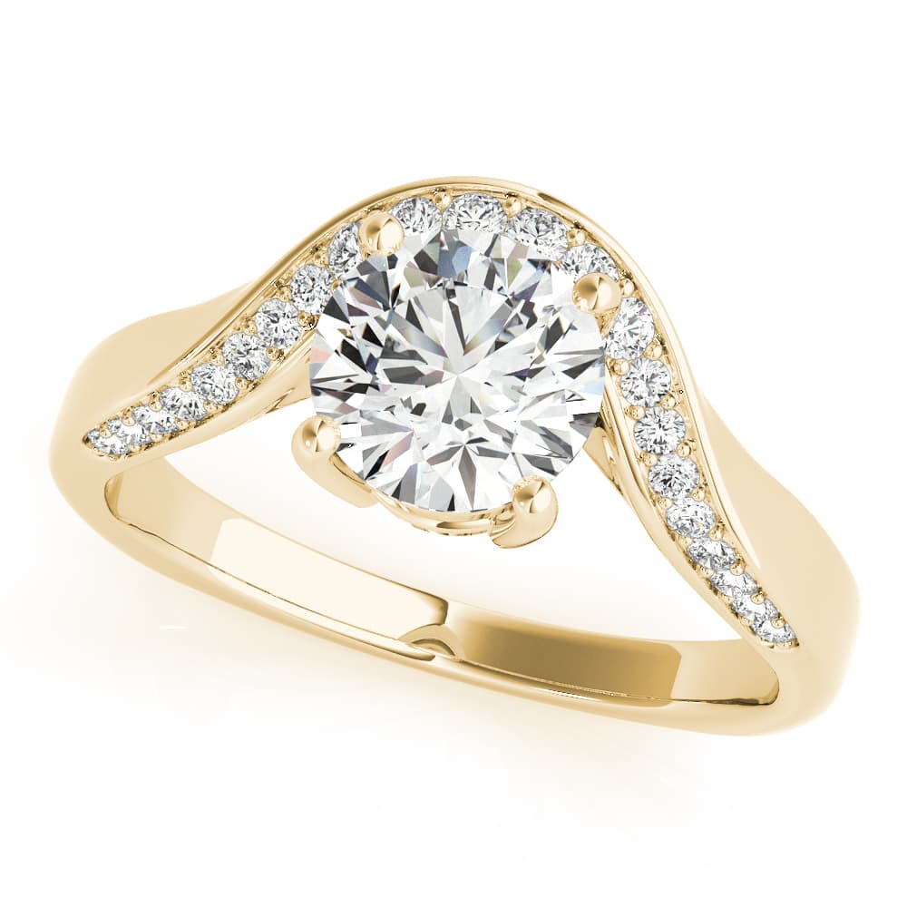 Euro Shank Engagement Ring, style 51133, Front view in yellow gold