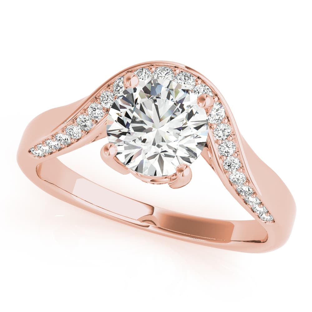 Euro Shank Engagement Ring, style 51133, Front view in rose gold