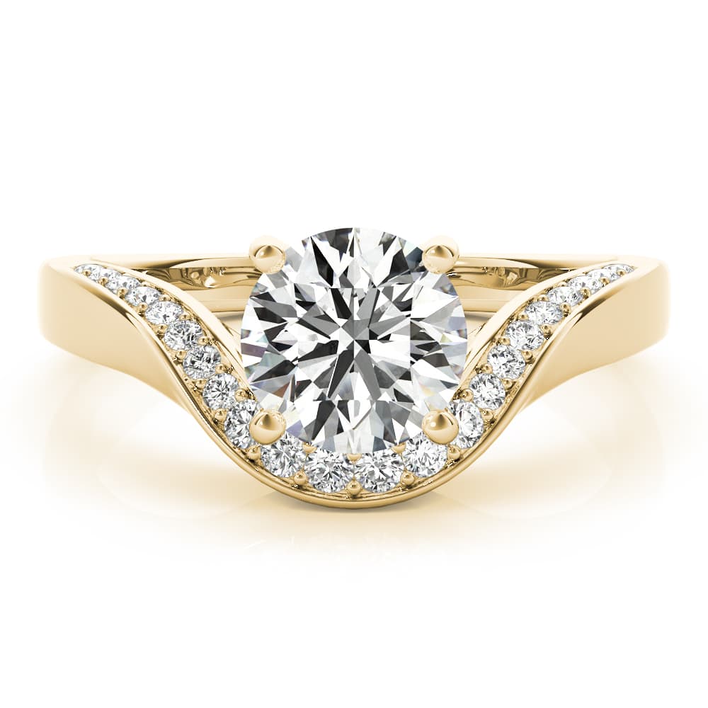 Euro Shank Engagement Ring, style 51133, Angle view in yellow gold