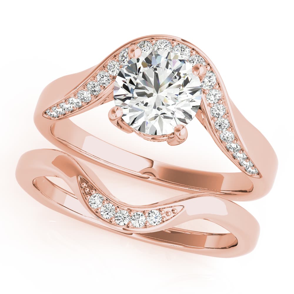 Euro Shank Engagement Ring, style 51133, On hand view in rose gold