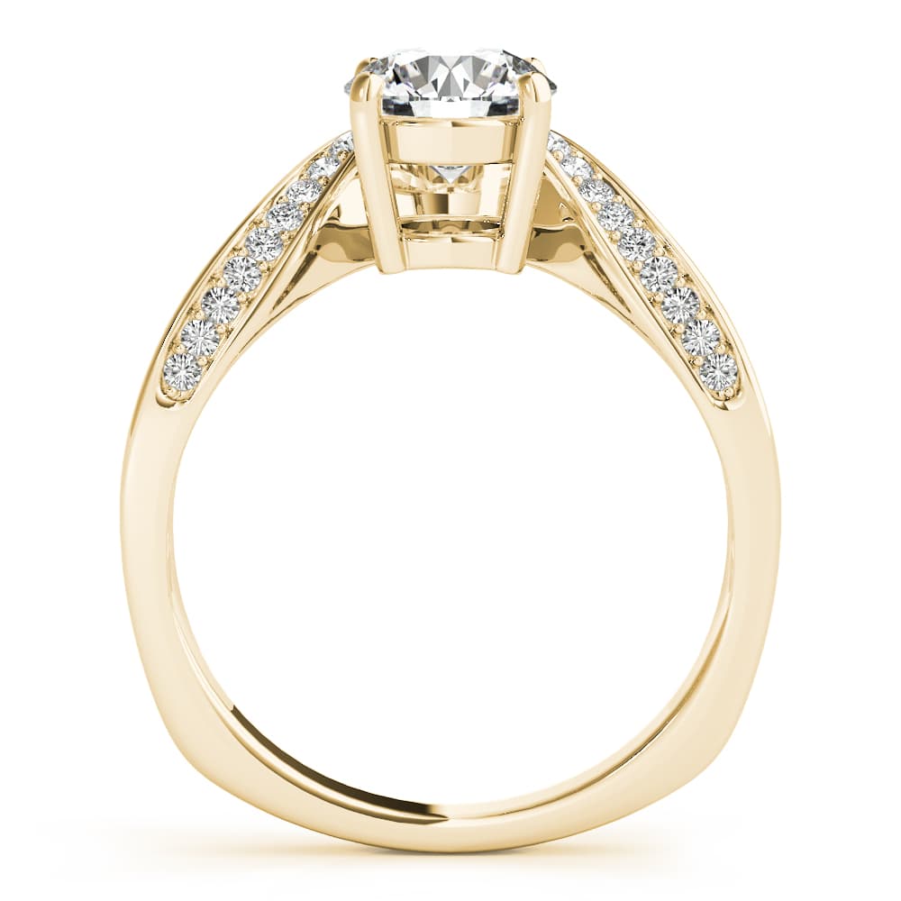 Euro Shank Engagement Ring, style 51133, Side view in yellow gold
