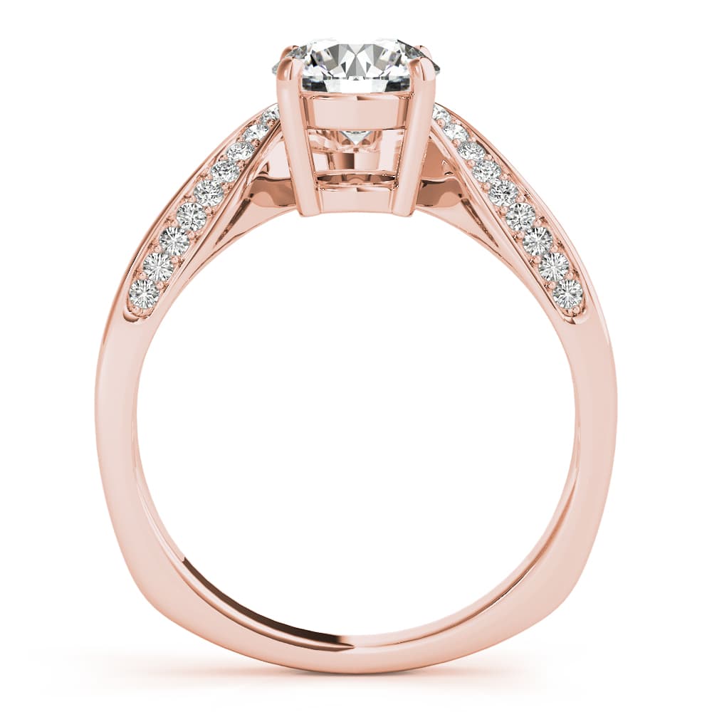 Euro Shank Engagement Ring, style 51133, Side view in rose gold