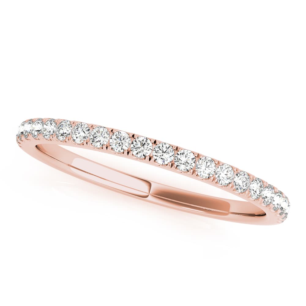 Split Prong Wedding Band (0.22 ct. tw.), Front view in rose gold