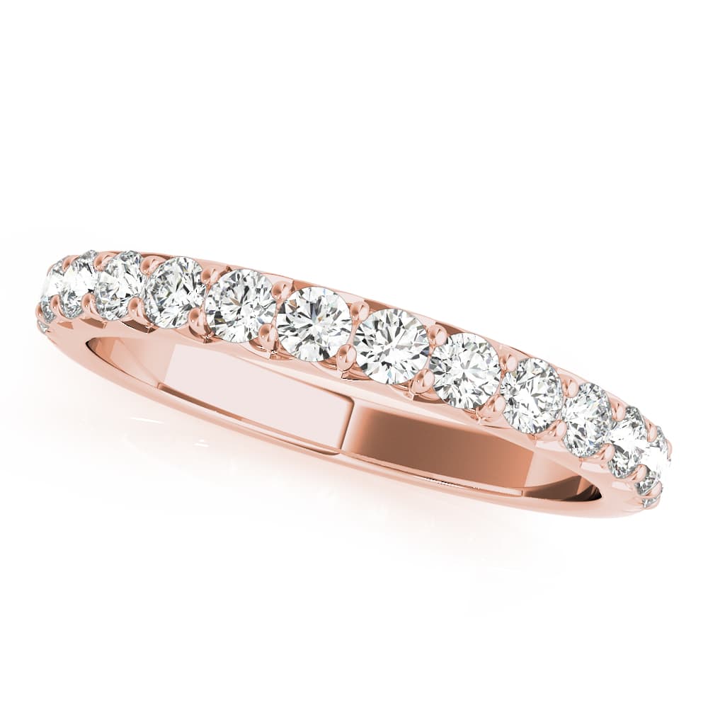 French-Cut Prong Set Wedding Band (0.56 ct. tw.), Front view in rose gold