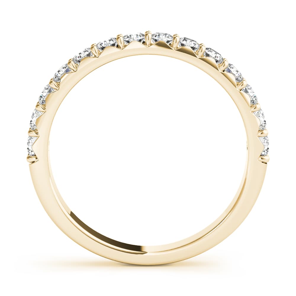 French-Cut Prong Set Wedding Band (0.56 ct. tw.), Side view in yellow gold