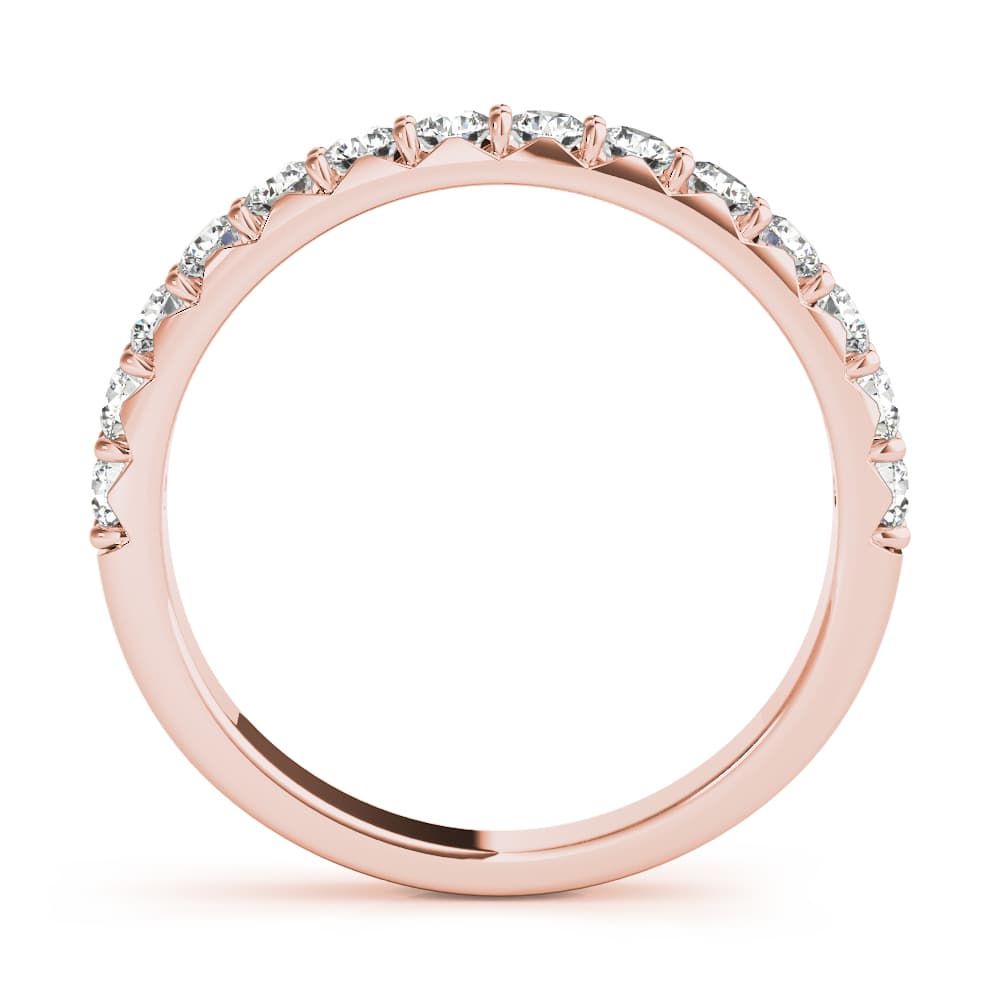 French-Cut Prong Set Wedding Band (0.56 ct. tw.), Side view in rose gold