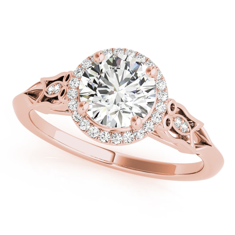 Engagement Ring, style 51137, Front view in rose gold