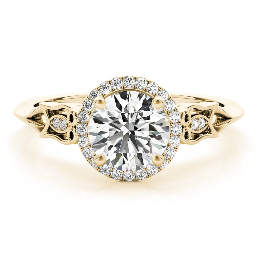 Engagement Ring, style 51137, Angle view in yellow gold