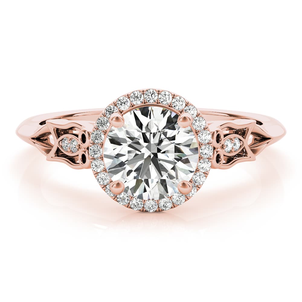 Engagement Ring, style 51137, Angle view in rose gold