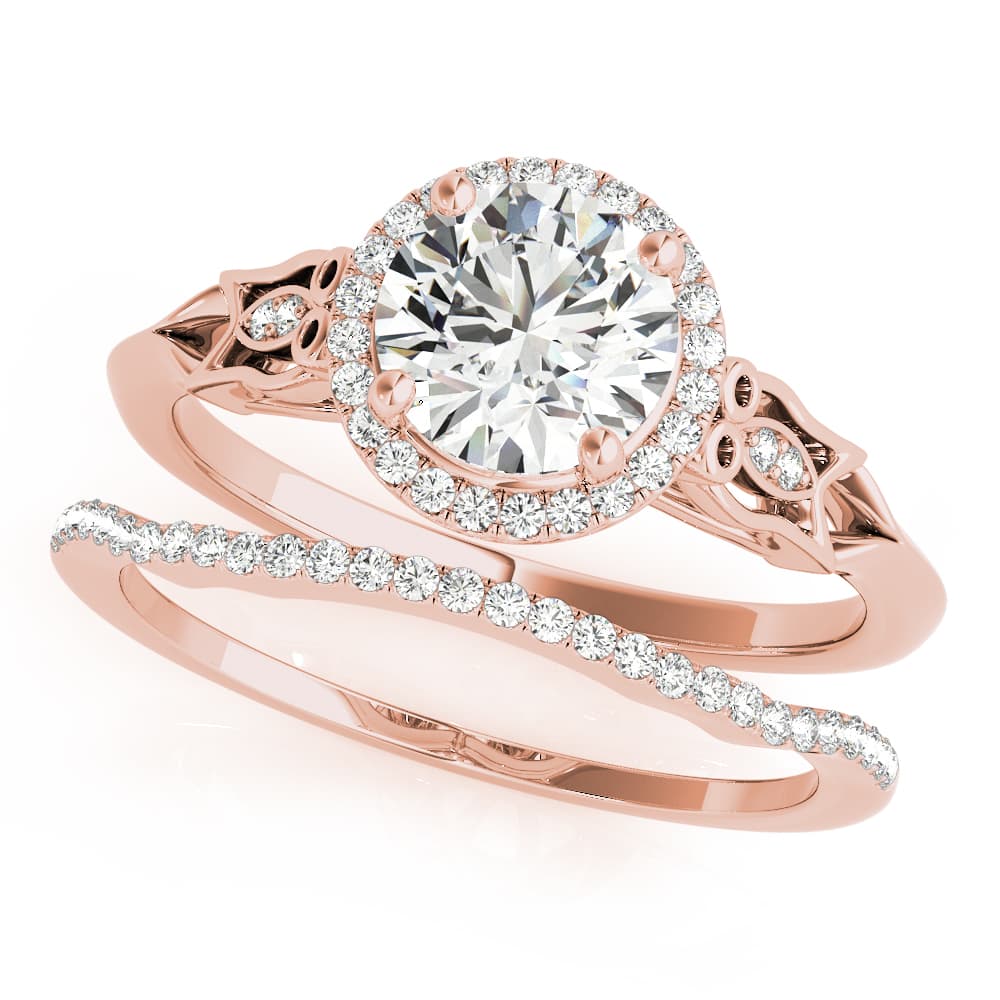 Engagement Ring, style 51137, On hand view in rose gold