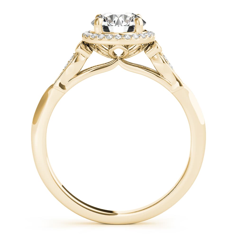 Engagement Ring, style 51137, Side view in yellow gold