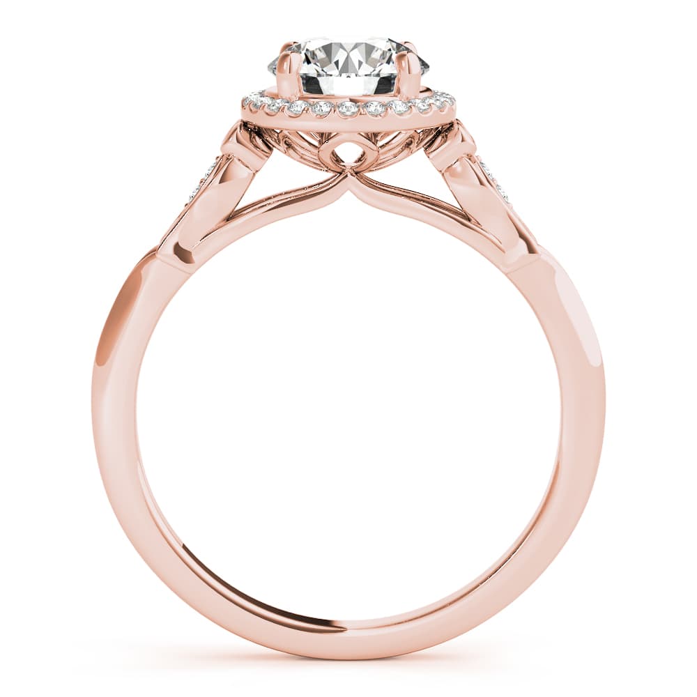 Engagement Ring, style 51137, Side view in rose gold