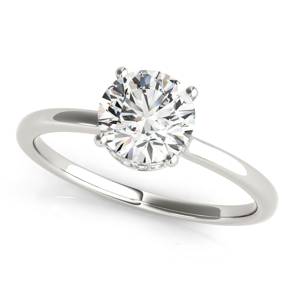 Round Hidden Halo Engagement Ring — style 51138 in 10k White Gold