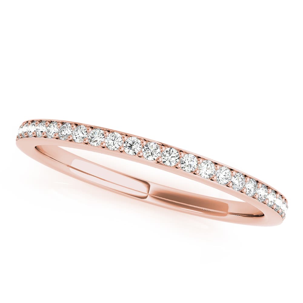 Prong Set Wedding Band (0.2 ct. tw.), Front view in rose gold