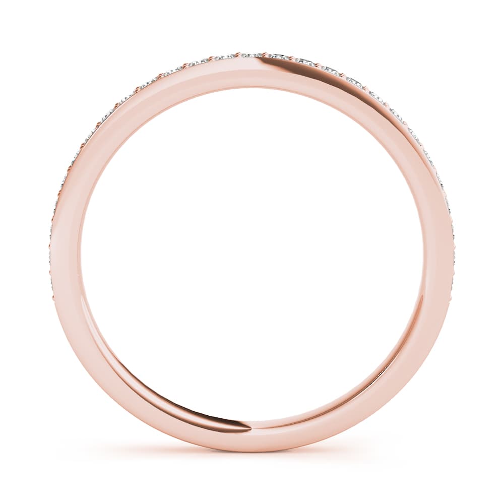 Prong Set Wedding Band (0.2 ct. tw.), Side view in rose gold