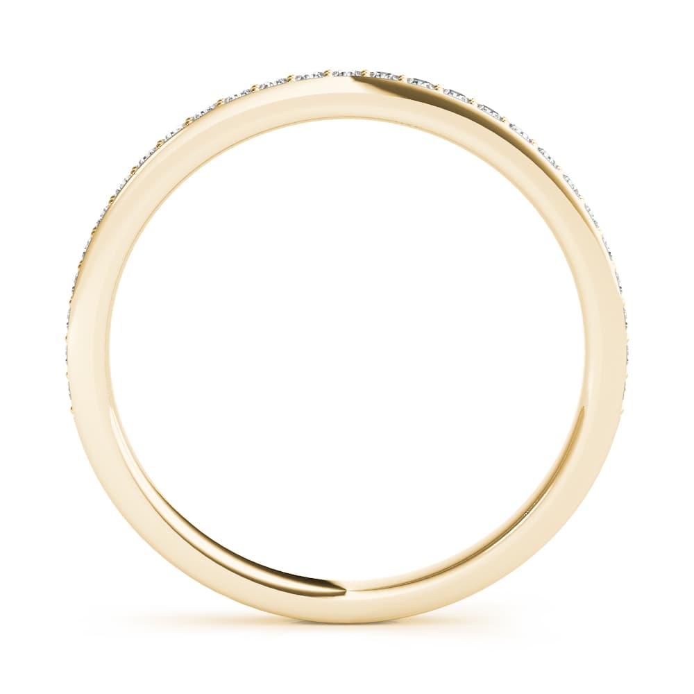 Prong-In-Channel Wedding Band (0.2 ct. tw.), Side view in yellow gold