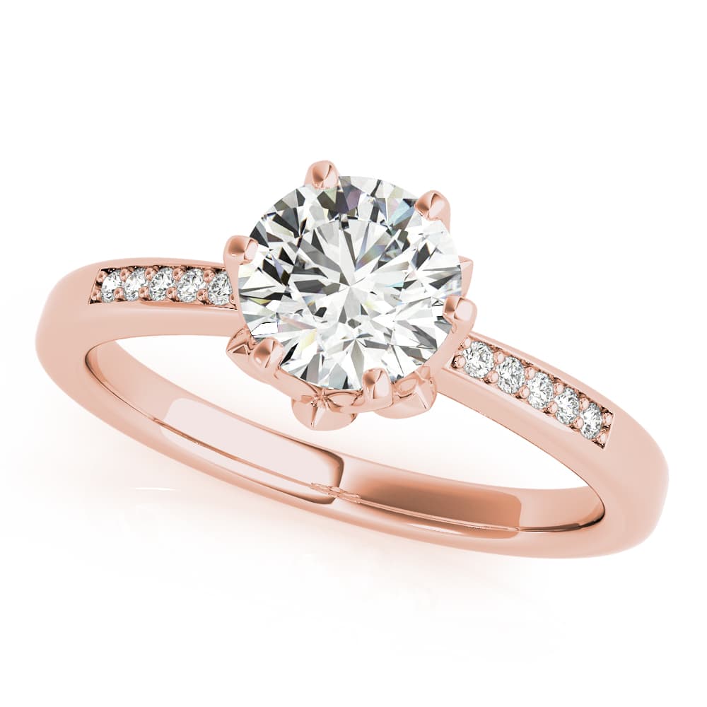 Engagement Ring, style 51142, Front view in rose gold