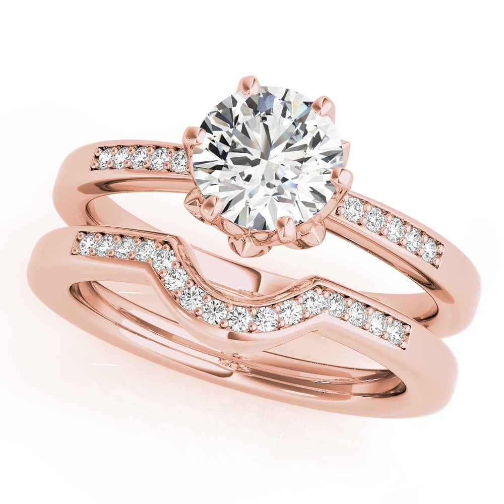 Engagement Ring, style 51142, On hand view in rose gold
