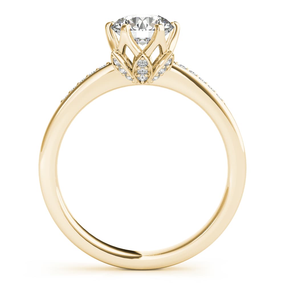 Engagement Ring, style 51142, Side view in yellow gold