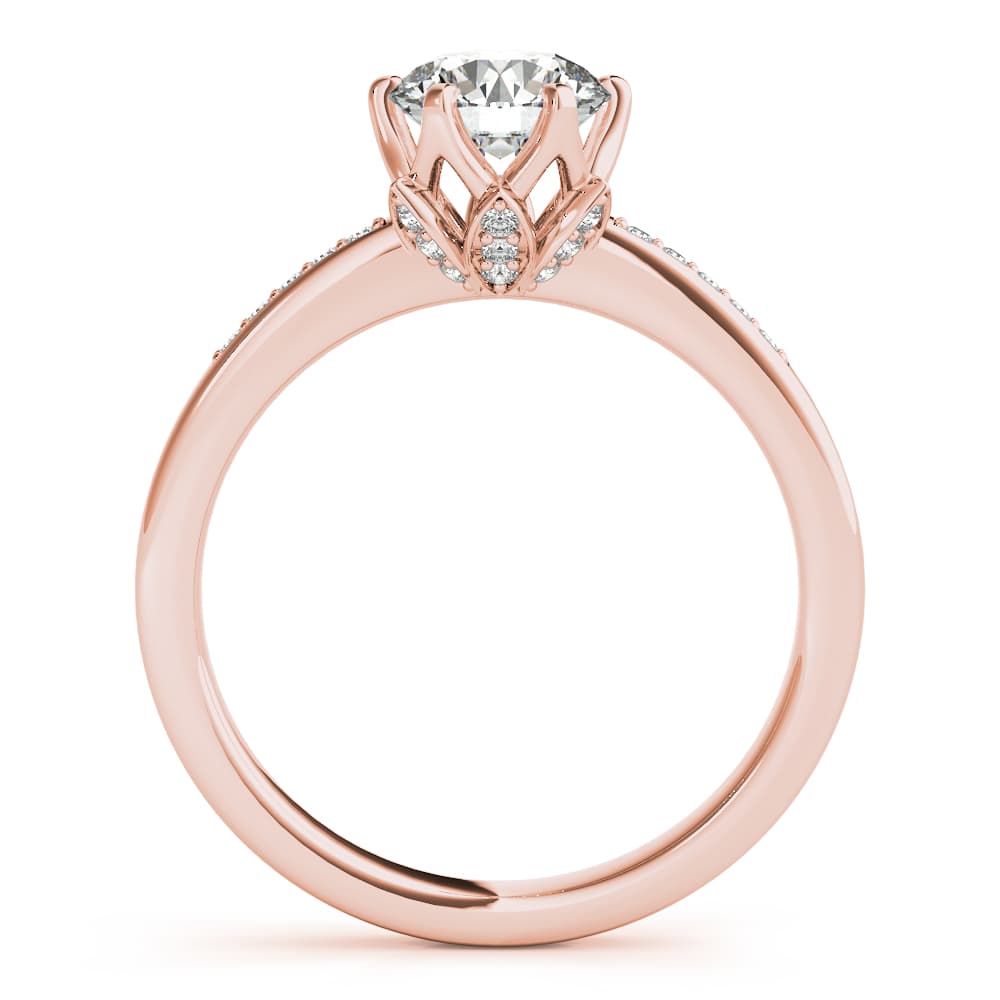 Engagement Ring, style 51142, Side view in rose gold