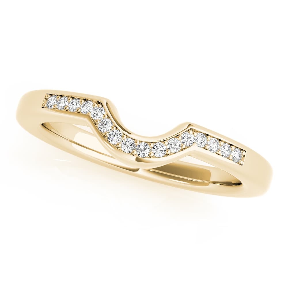 Curved Wedding Band (0.08 ct. tw.), Front view in yellow gold