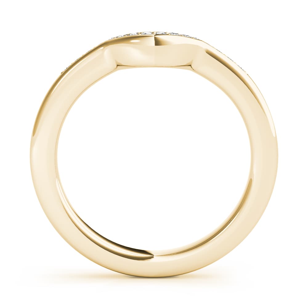 Curved Wedding Band (0.08 ct. tw.), Side view in yellow gold