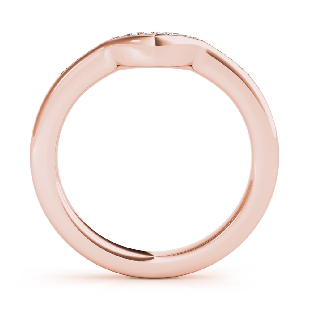 Curved Wedding Band (0.08 ct. tw.), Side view in rose gold