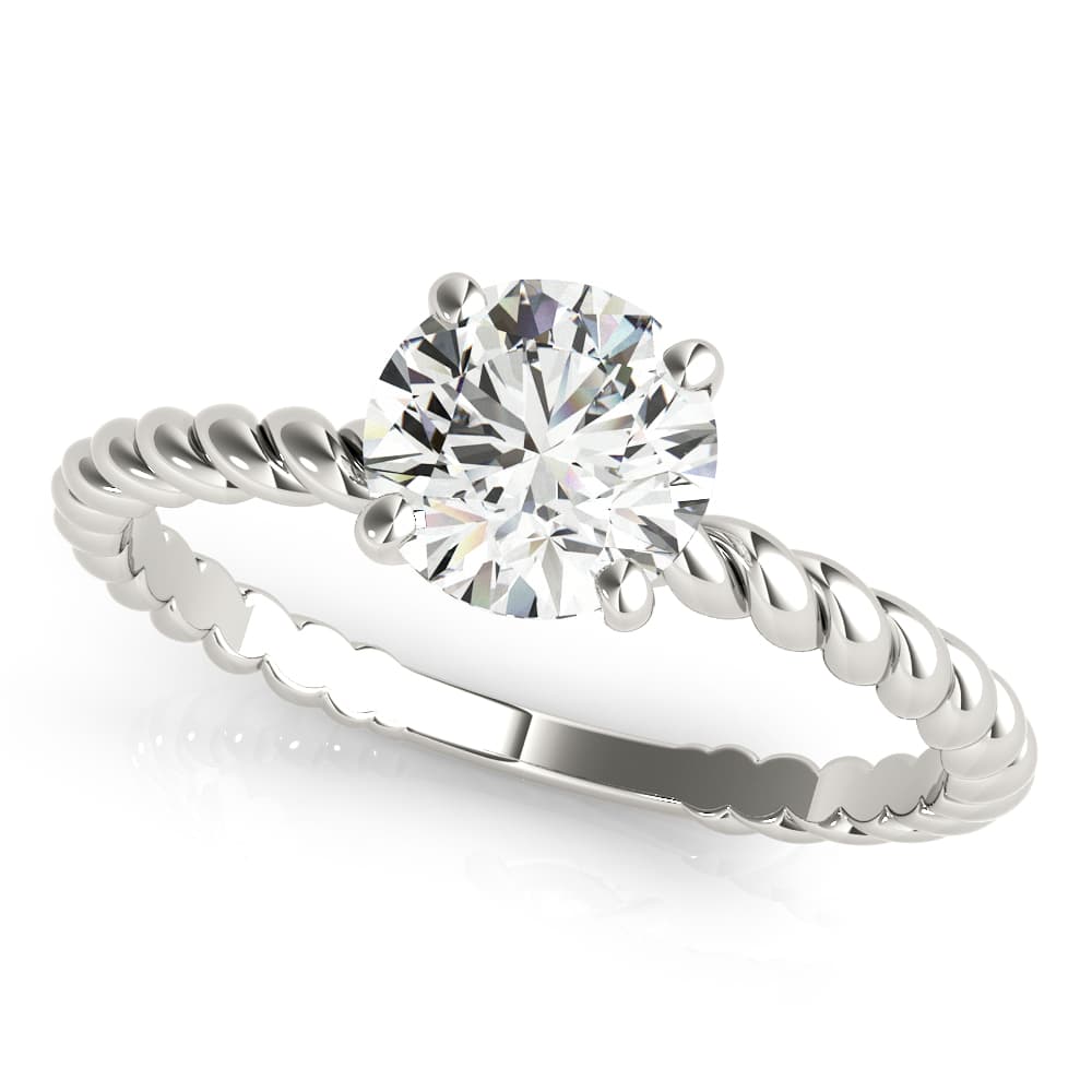 Braided Shank Round Cut Engagement Ring — style 51144 in 10k White Gold