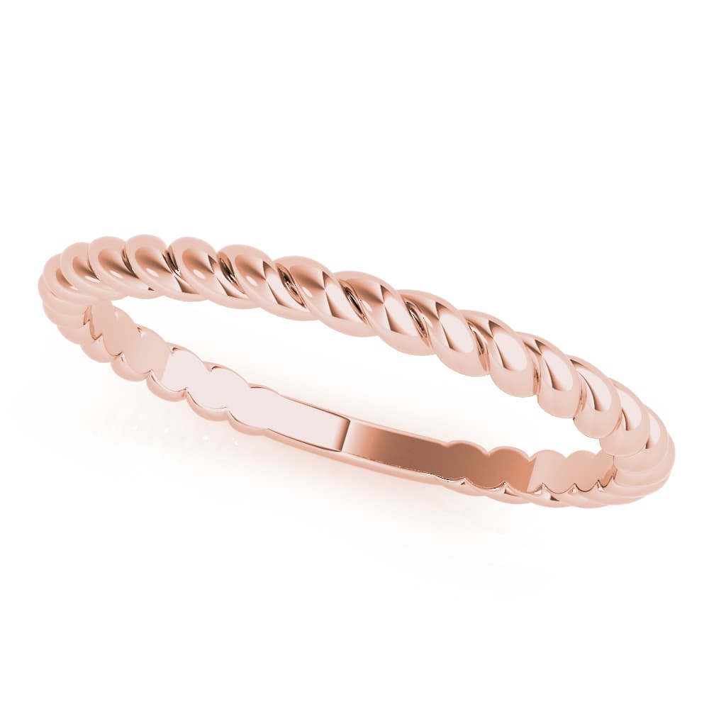 Twisting Wedding Band, Front view in rose gold