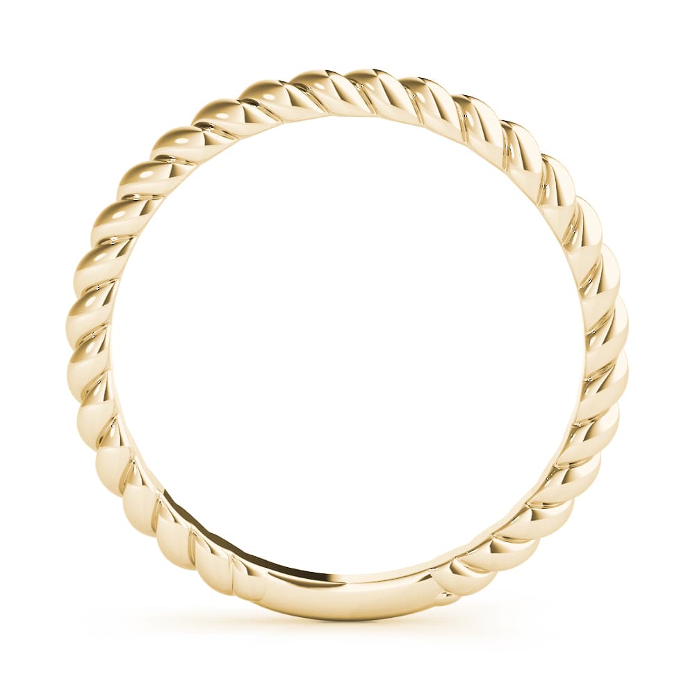 Twisting Wedding Band, Side view in yellow gold