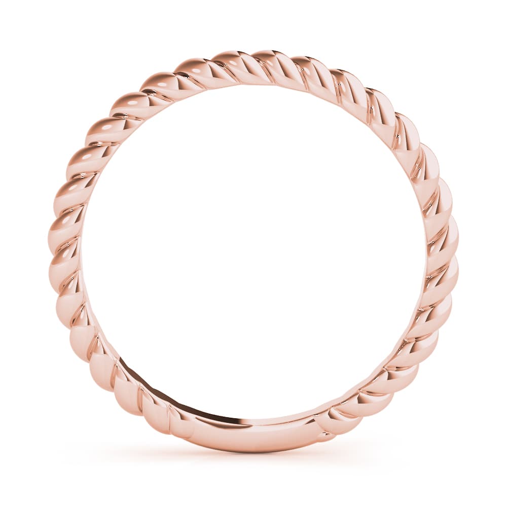 Twisting Wedding Band, Side view in rose gold