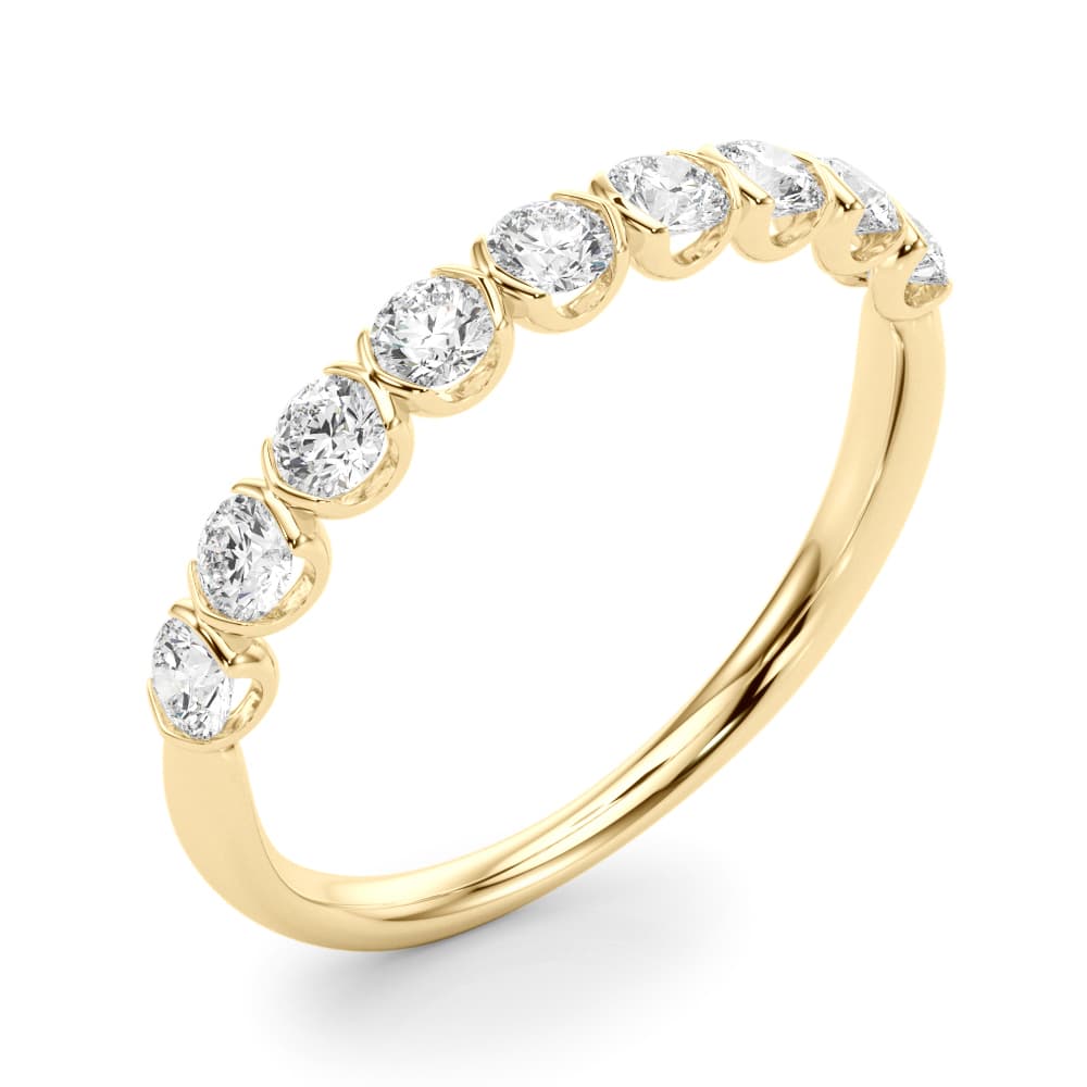 Bar Set Wedding Band (0.54 ct. tw.), Angle view in yellow gold