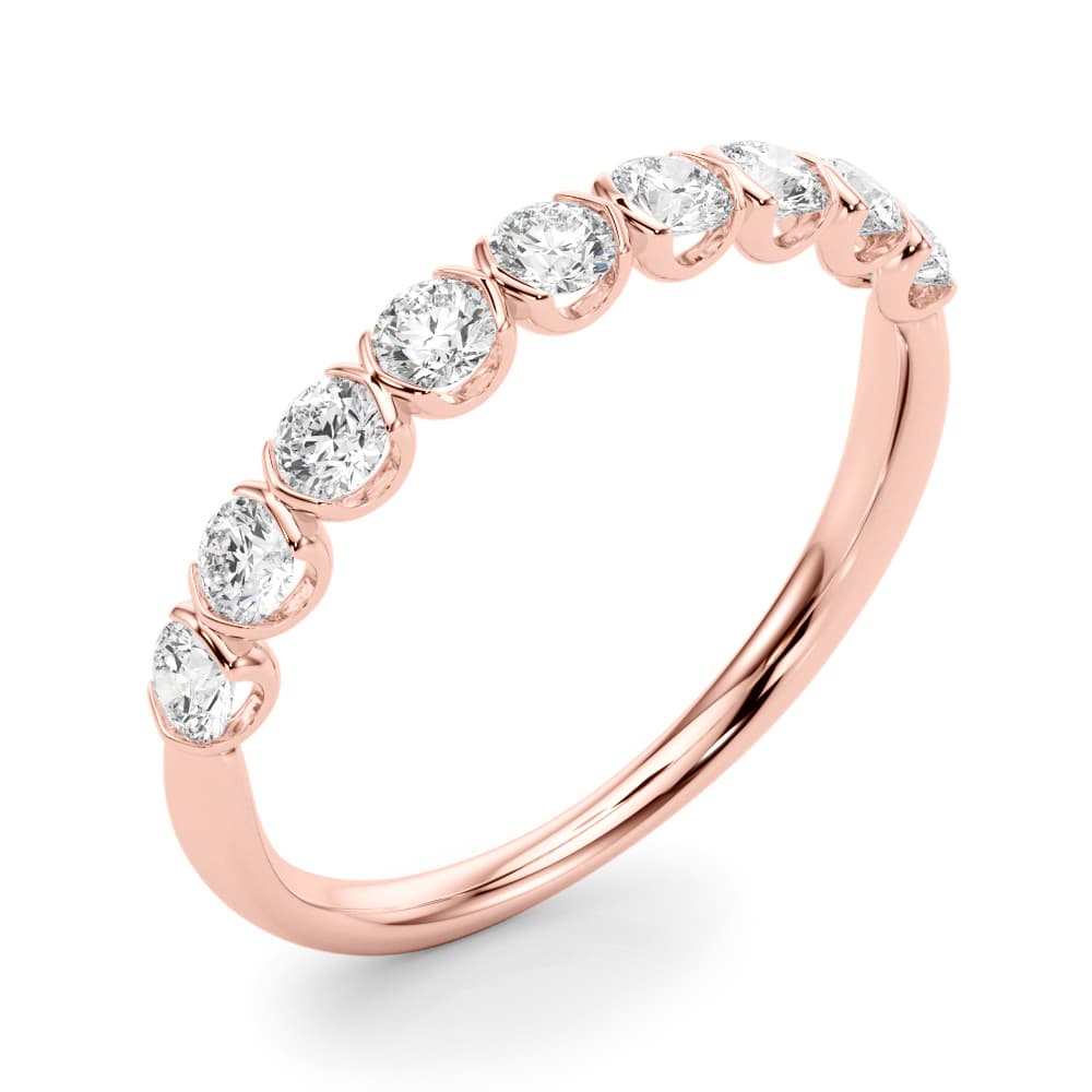 Bar Set Wedding Band (0.54 ct. tw.), Angle view in rose gold