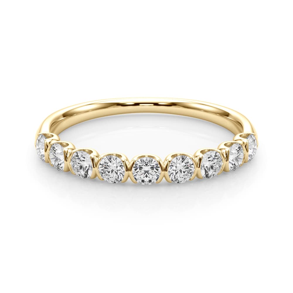 Bar Set Wedding Band (0.54 ct. tw.), On hand view in yellow gold