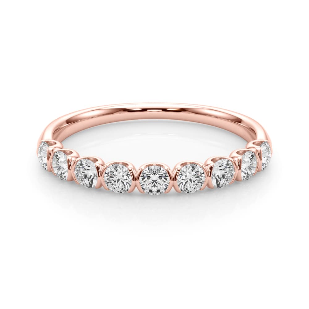 Bar Set Wedding Band (0.54 ct. tw.), On hand view in rose gold