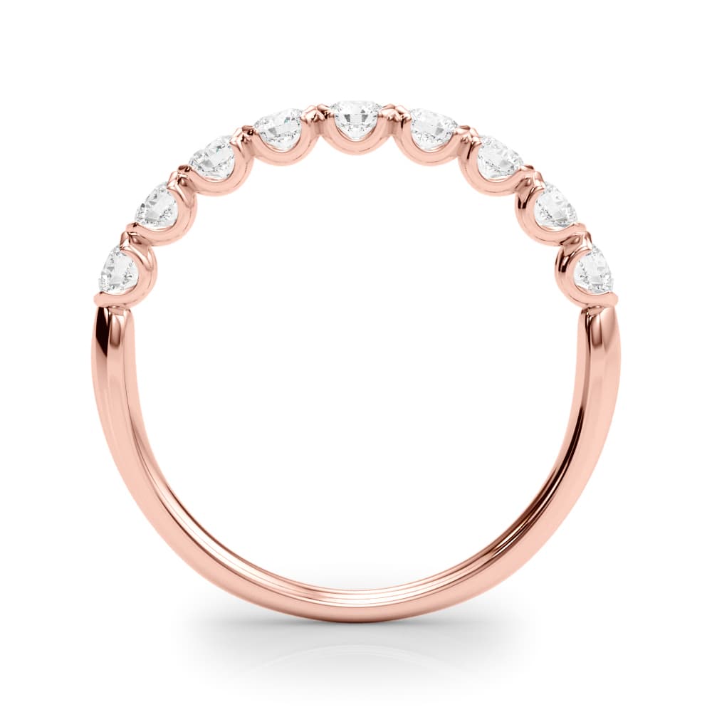 Bar Set Wedding Band (0.54 ct. tw.), Side view in rose gold
