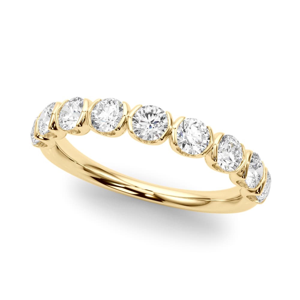 Bar Set Wedding Band (0.9 ct. tw.), Front view in yellow gold