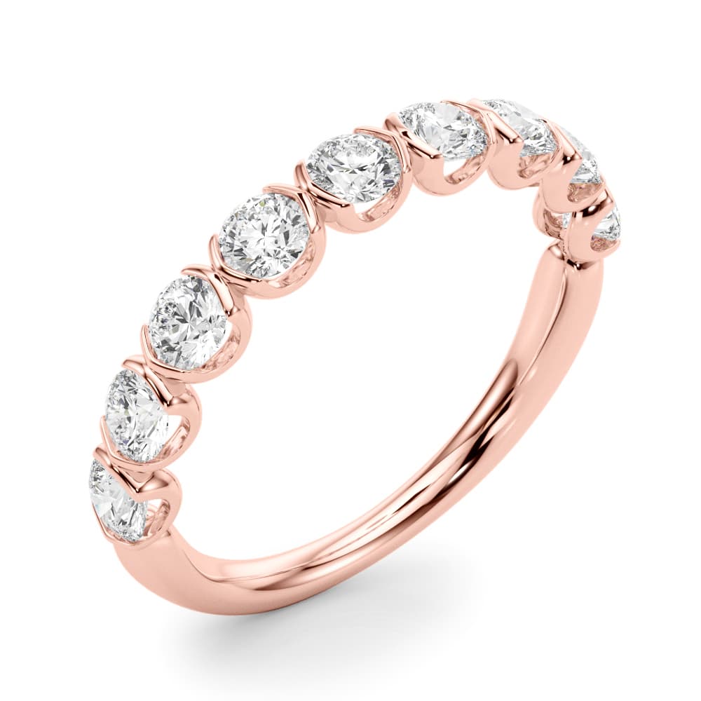 Bar Set Wedding Band (0.9 ct. tw.), Angle view in rose gold