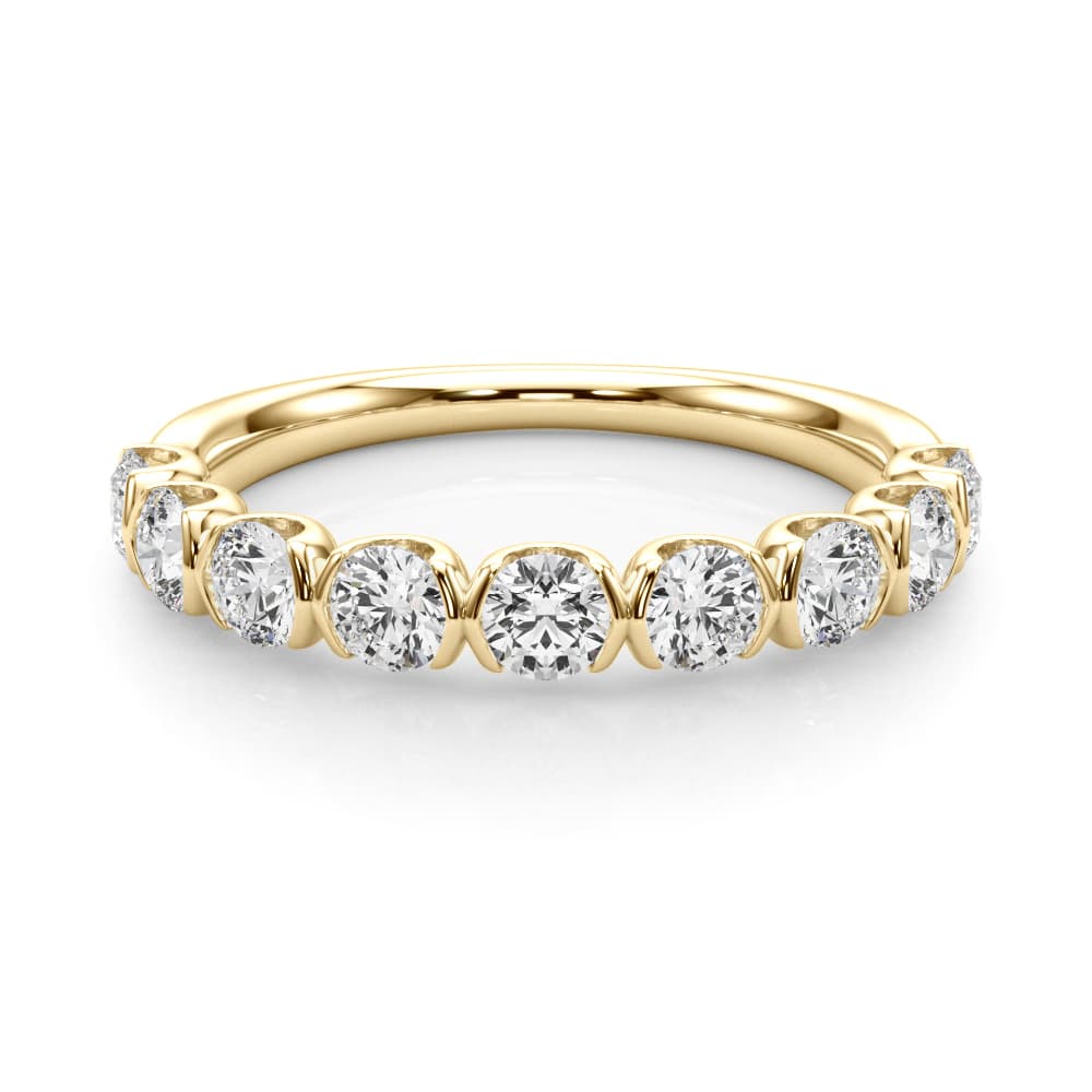 Bar Set Wedding Band (0.9 ct. tw.), On hand view in yellow gold