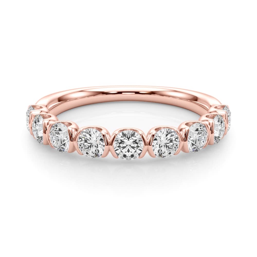 Bar Set Wedding Band (0.9 ct. tw.), On hand view in rose gold