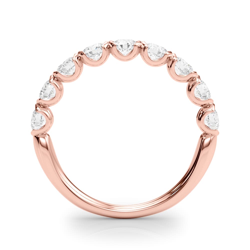 Bar Set Wedding Band (0.9 ct. tw.), Side view in rose gold