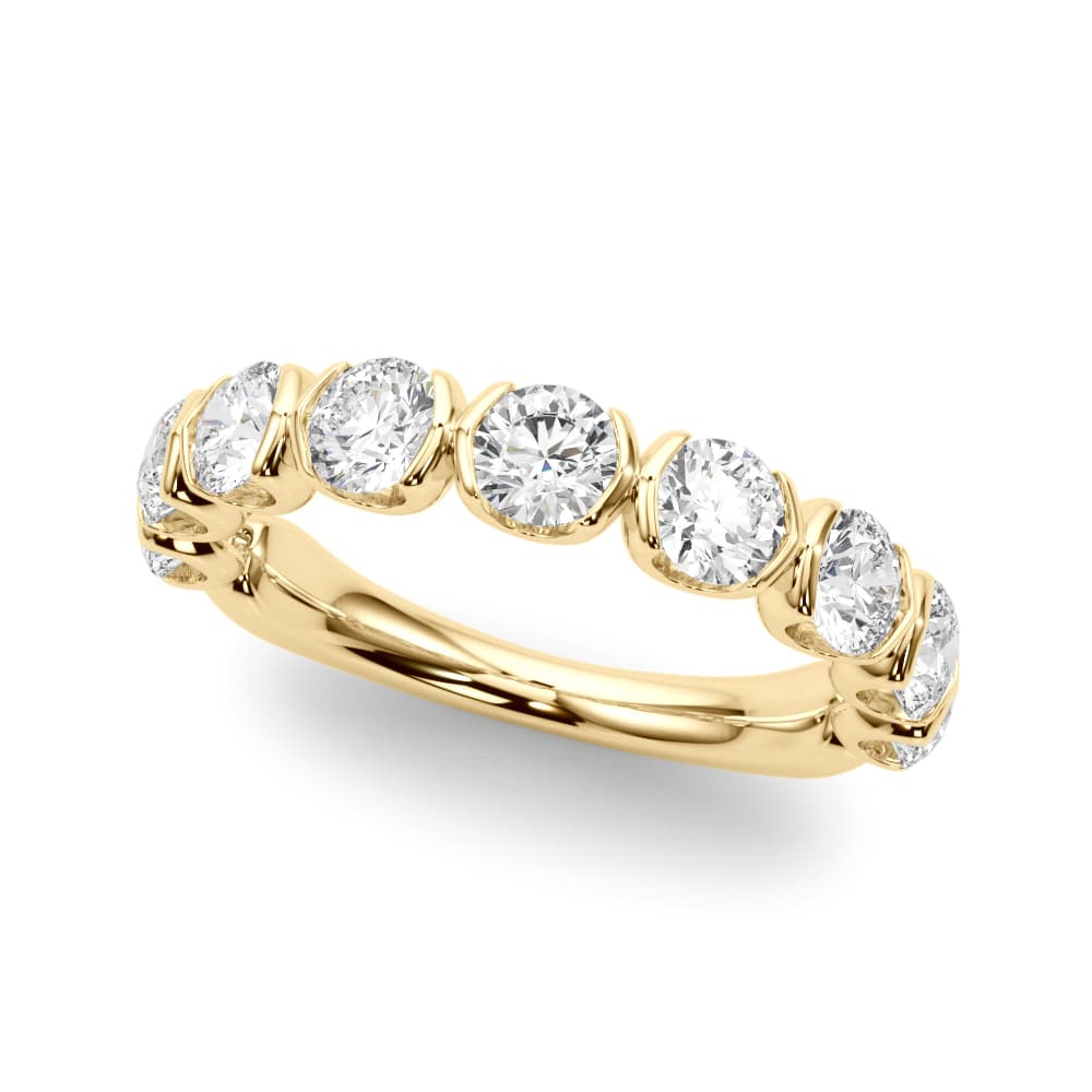 Bar Set Wedding Band (1.8 ct. tw.), Front view in yellow gold