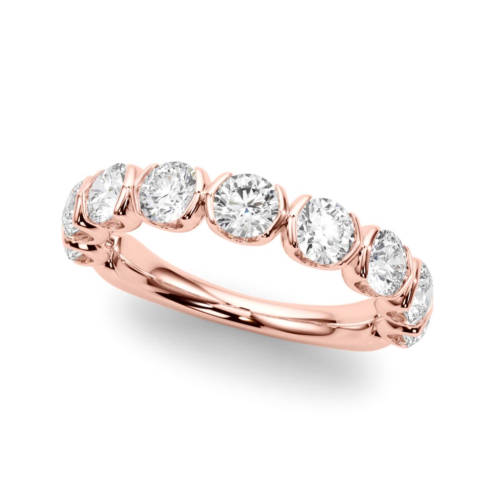 Bar Set Wedding Band (1.8 ct. tw.), Front view in rose gold
