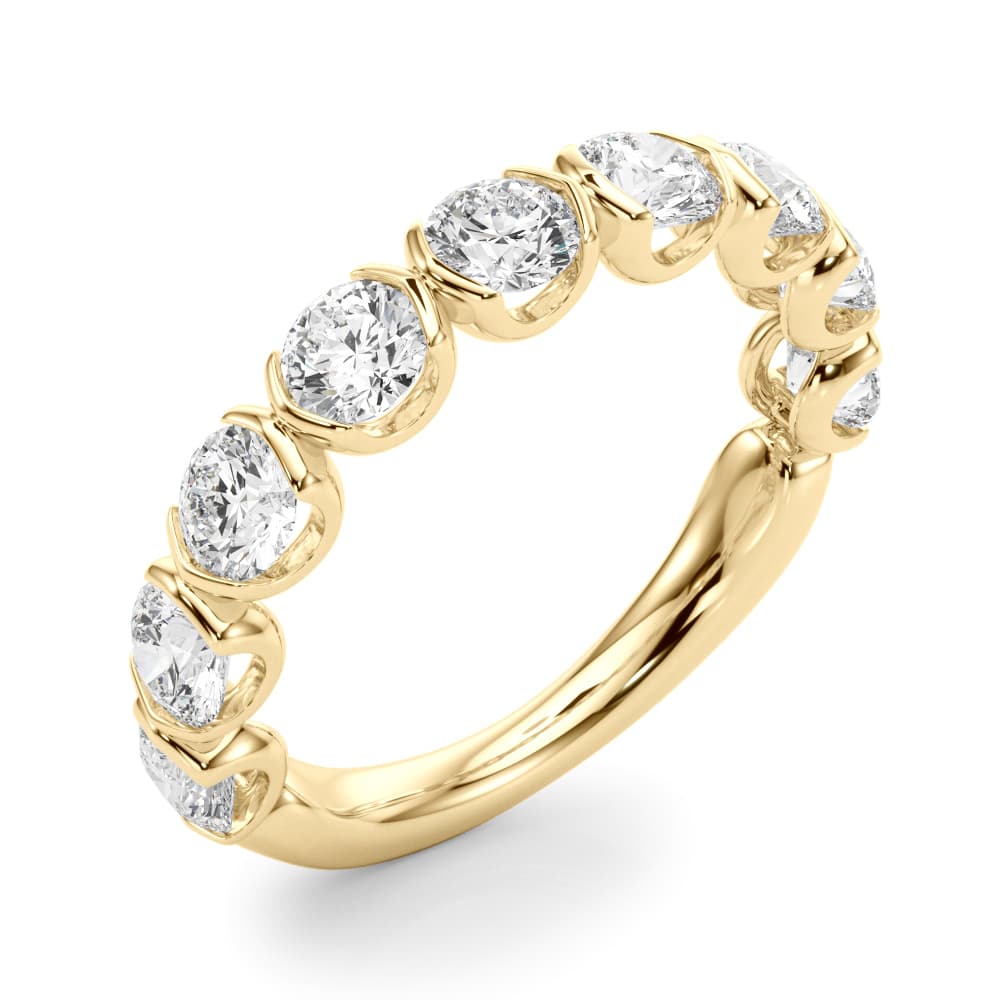 Bar Set Wedding Band (1.8 ct. tw.), Angle view in yellow gold